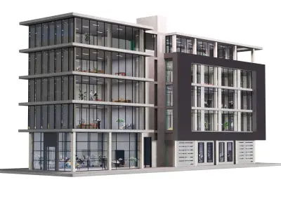 modern apartment building 3D model