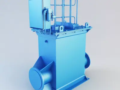 Two way tap 250mm Low-poly 3D model