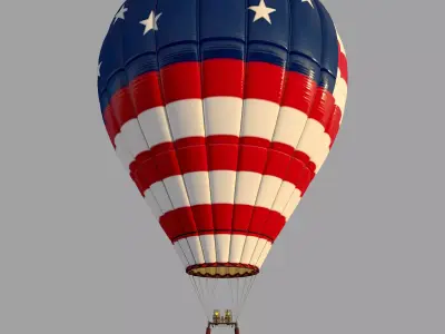 USAFlag-Parachute hot air balloon with american flag 3D model