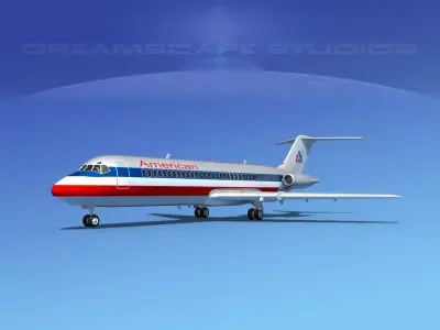Douglas DC-9-30 American Airlines 3D model