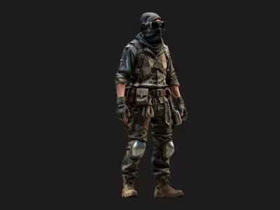 Dystopian Explorer Low-poly 3D model