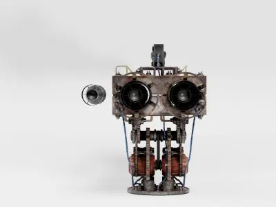 super double-barrel rocketlauncher turret da1 Low-poly 3D model