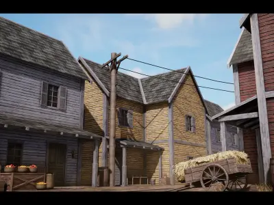 Western Town Village Pack Low-poly 3D model