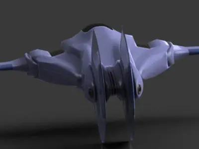 Aquajet futuristic fighter jet 3D print model