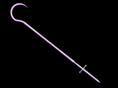 Fantasy Old Hook and Dagger Low-poly 3D model