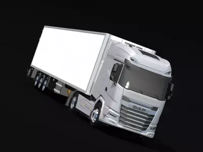 2021 DAF XG 480 Cold Store Trailer Low-poly 3D model