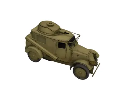 1900s Armored Vehicle Vintage Military Defense Transport 3D model