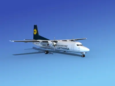 Fokker 50 Lufthansa 3D model