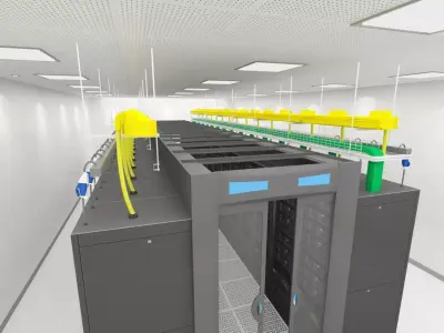 Server Room and Monitoring Center 3D model