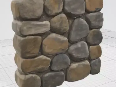 Medieval Stone Wall 3D Asset 3D model