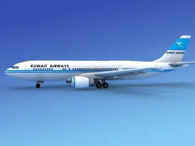 Airbus A300 Air Kuwait 3D model