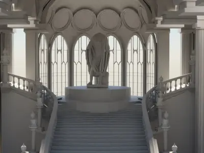 medieval palace Low-poly 3D model