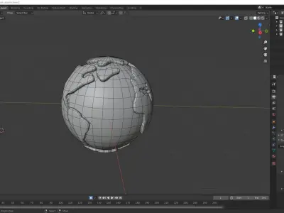 Earth and satellite Low-poly 3D model