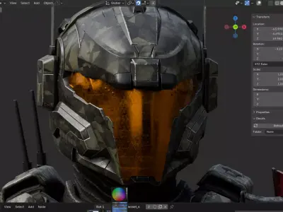 Sci-Fi Helmet 3D model Low-poly 3D model Low-poly 3D model buy