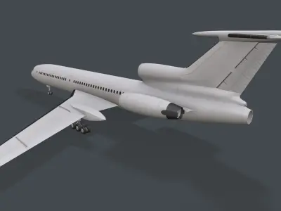 Tupolev Tu-154 Blank With LODs Low-poly 3D model