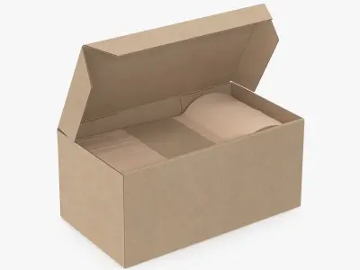 Wooden Spoons in a Box Mockup 3D model