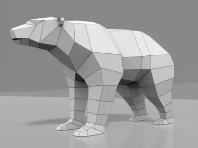 LOW POLY 3D BEAR MESH Low-poly 3D model