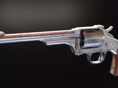 Merwin Hulbert Revolver Low-poly 3D model