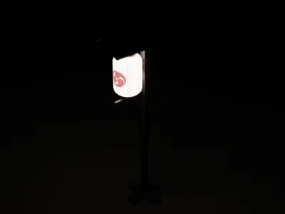 Japanese Wood Street Lamp 2 Low-poly 3D model