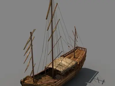 Chinese Old ship 02 3D model