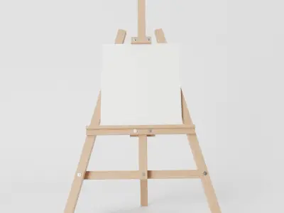 3D Easel with Canvas Free 3D model