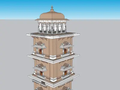 indian minar tower 3D model