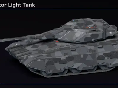 Scifi Predator Light Tank Low-poly 3D model