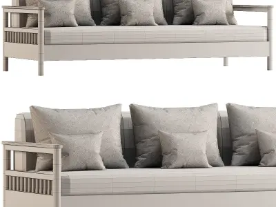 Tribeca Outdoor Three Seater Sofa 3D model
