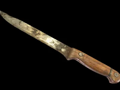 kitchen knife damage Low-poly 3D model