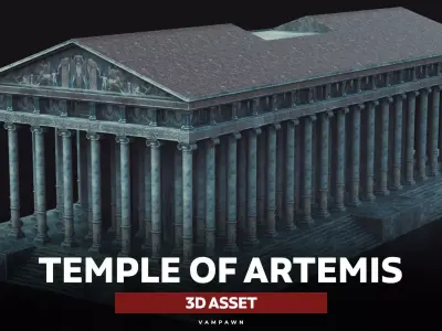 Temple Of Artemis Low-poly 3D model