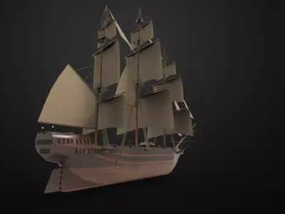 Pirate Sailing ship 3D model