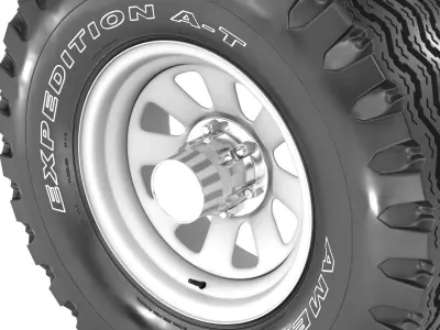 OFF ROAD WHEEL AND TIRE 12 3D model
