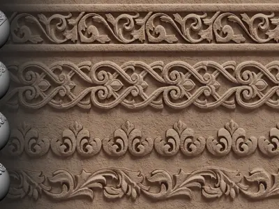 30 Ornament Trim Brush Ornament Library VOL 02 Low-poly 3D model