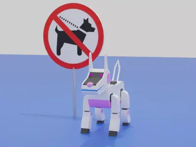 Dog Robot Low Poly Low-poly 3D model
