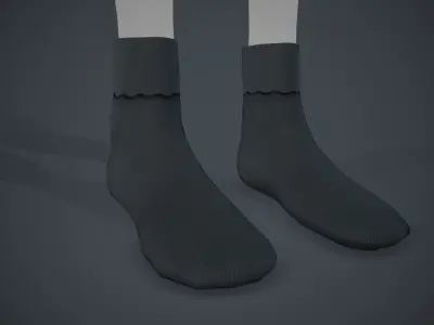 Black Socks Style 1 Low-poly 3D model