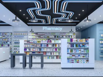 Pharmacy Low-poly 3D model Low-poly 3D model