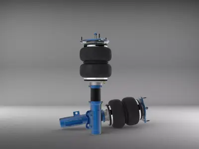 Air Suspension Bag Coilover Low-poly 3D model