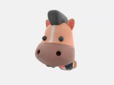 Cute Horse 3D Illustration 3D model