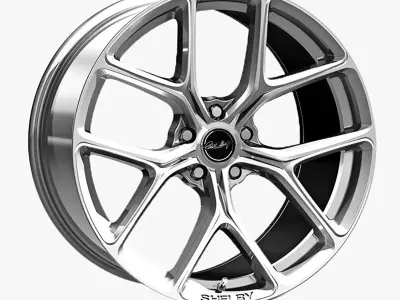 Carroll Shelby Wheel Company CS3 Wheel Chrome Powder Mustang Low-poly 3D model
