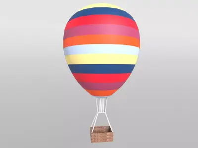 Hot Air Balloon v1 002 Low-poly 3D model