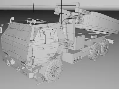M142 High Mobility Artillery Rocket System Military Vehicle Low-poly 3D model