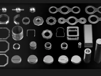 200 Sci-Fi Parts - KITBASH - VOL 05 3D model