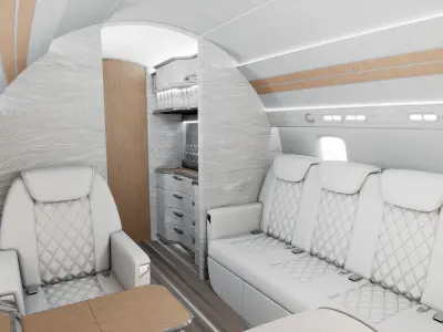 Private Jet interior 3D model