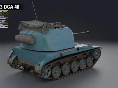 AMX-13 DCA 40 PBR Model 3D model