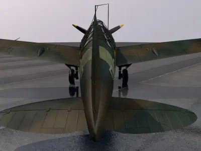 Brewster B339 Buffalo Mk-1 - RAF 3D model