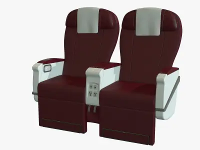 Airplane Chair Premium Class Low-poly 3D model