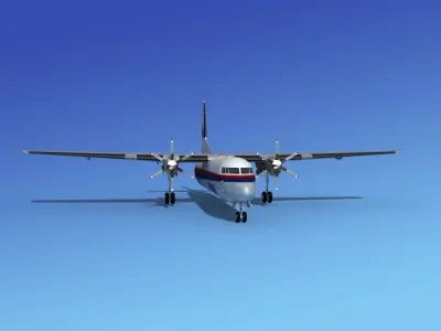 Fokker 50 Malaysia 3D model
