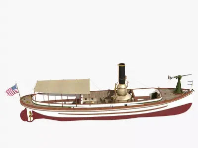 STANDARD STEAM CUTTER - 1902 - US NAVY Low-poly 3D model