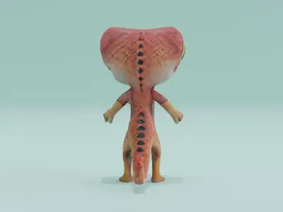 Chameleon Humanoid A-pose Low High Poly Low-poly 3D model