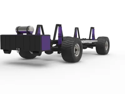 Pulling truck chassis 3D model